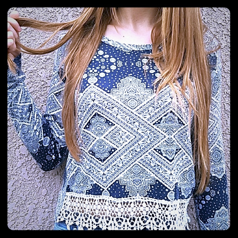 vintage boho crop top